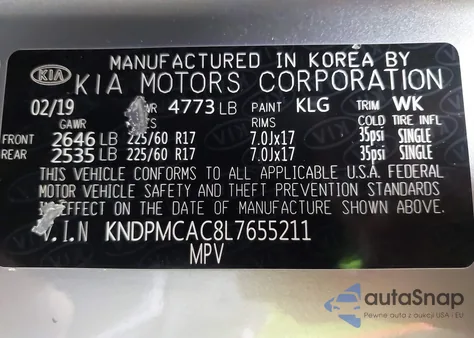 2020 Kia Sportage Lx из США, поврежденный, VIN KNDPMCAC8L7655211